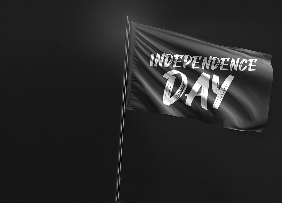 #DIE34ER Independanceday Flagge in schwarz